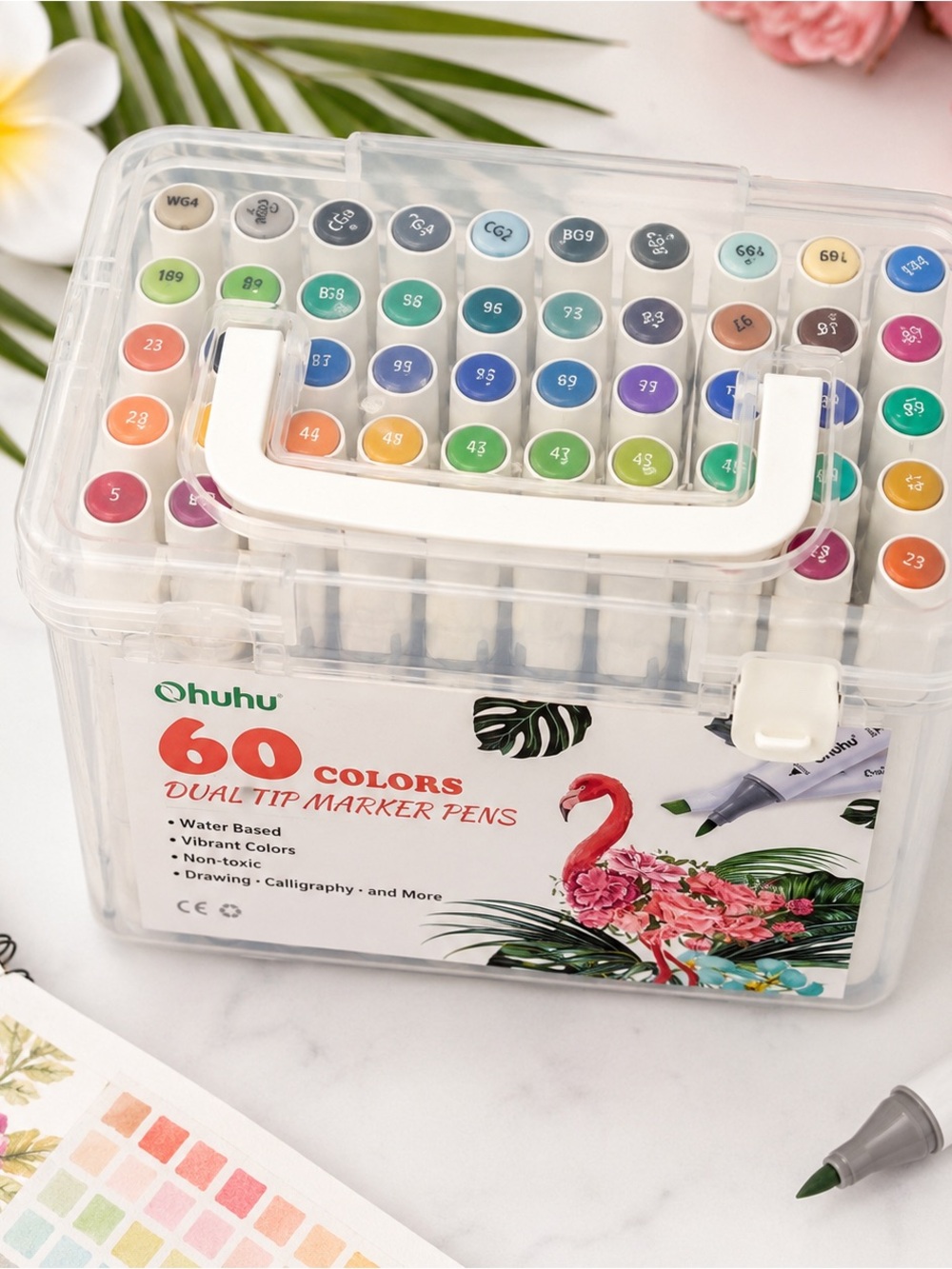 Ohuhu 60 Colors Dual Tip Marker Pens Set Drawing Calligraphy New